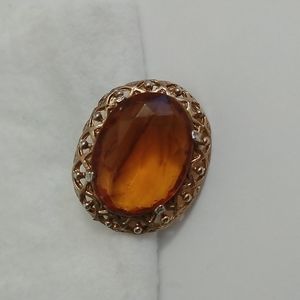 Vintage Amber Color Miracle Brooch